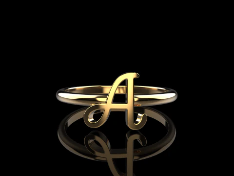 Initial letter A ring model 669 3D Print Model