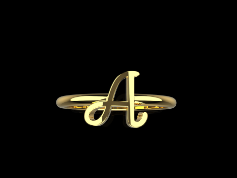 Anfangsbuchstabe A Ringmodell 669 3D Druckmodell