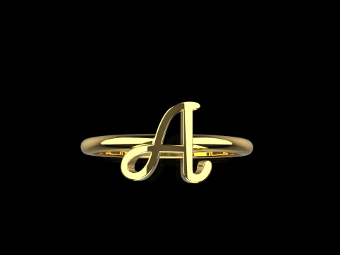 Initial letter A ring model 669 3D Print Model