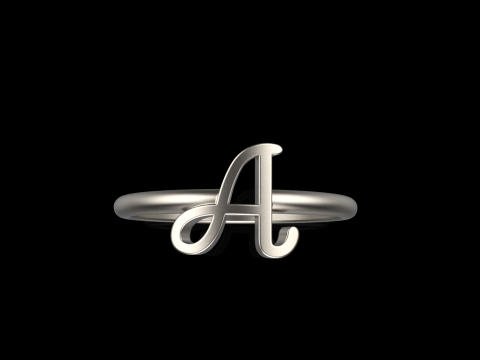 Anfangsbuchstabe A Ringmodell 669 3D Druckmodell