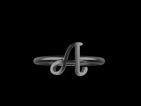 Initial letter A ring model 669 3D Print Model