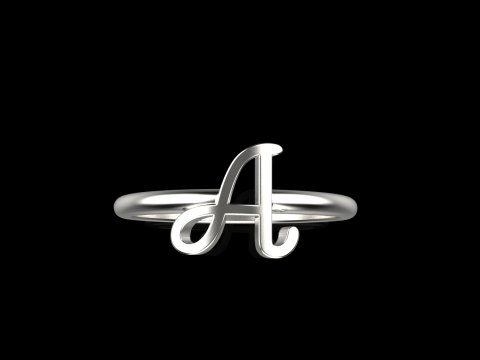 Anfangsbuchstabe A Ringmodell 669 3D Druckmodell