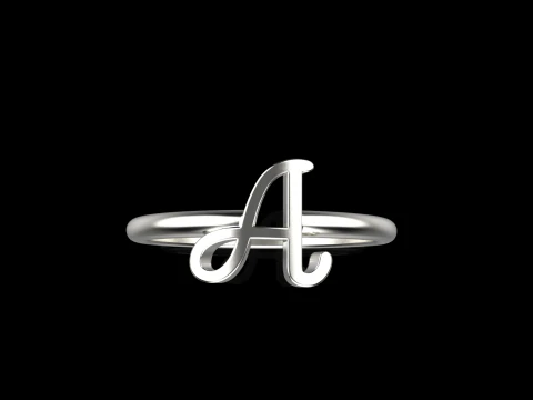 Initial letter A ring model 669 3D Print Model