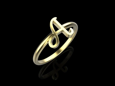 Initial letter A ring model 669 3D Print Model