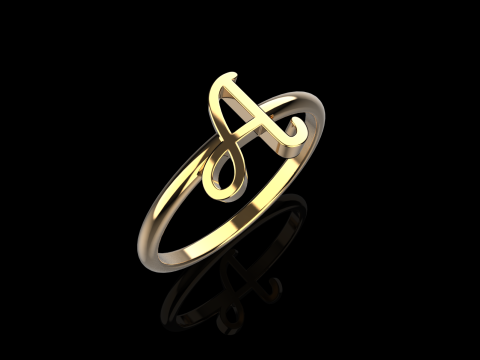 Anfangsbuchstabe A Ringmodell 669 3D Druckmodell