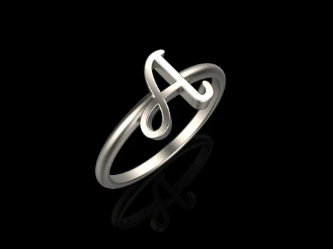 Initial letter A ring model 669 3D Print Model
