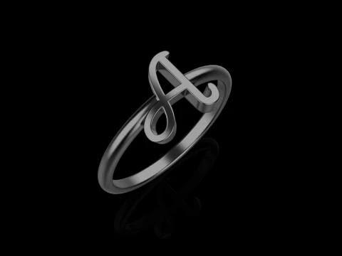 Initial letter A ring model 669 3D Print Model