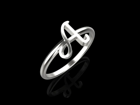 Initial letter A ring model 669 3D Print Model