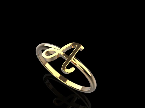 Initial letter A ring model 669 3D Print Model