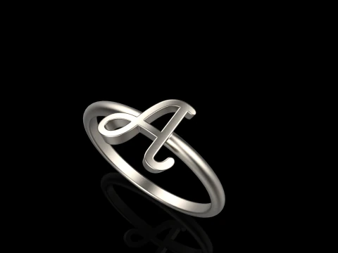 Initial letter A ring model 669 3D Print Model
