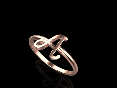 Initial letter A ring model 669 3D Print Model