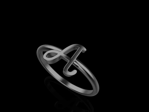 Initial letter A ring model 669 3D Print Model