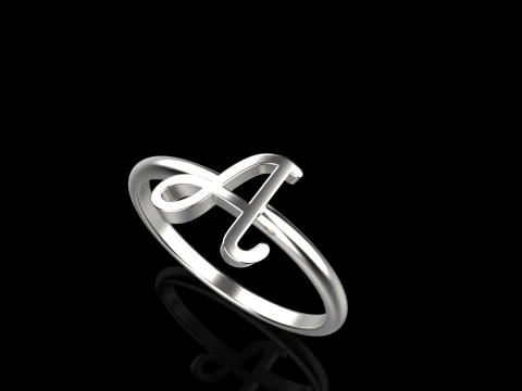 Initial letter A ring model 669 3D Print Model