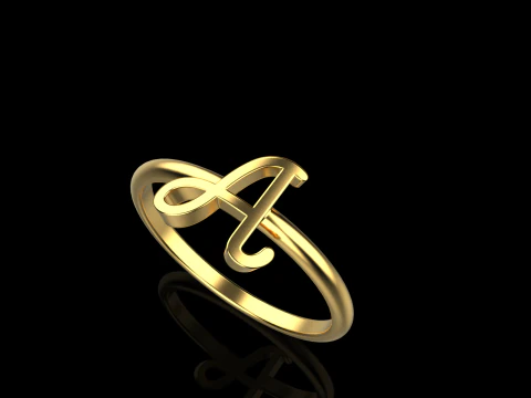 Initial letter A ring model 669 3D Print Model