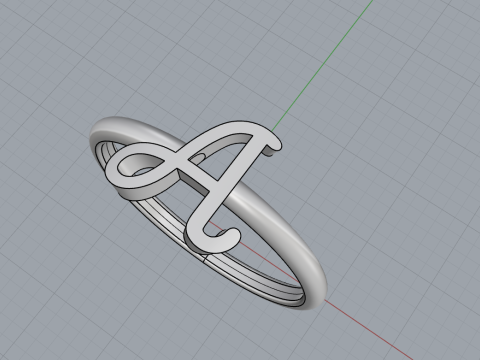 Anfangsbuchstabe A Ringmodell 669 3D Druckmodell