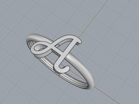 Initial letter A ring model 669 3D Print Model