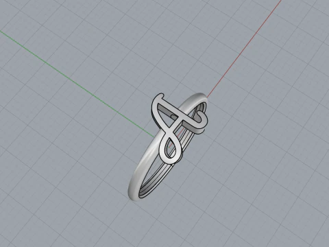Initial letter A ring model 669 3D Print Model