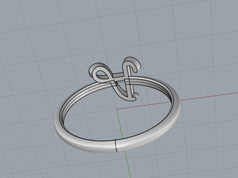 Anfangsbuchstabe A Ringmodell 669 3D Druckmodell