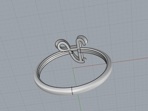 Initial letter A ring model 669 3D Print Model