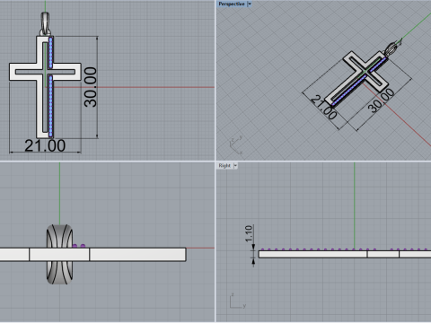 Cross model 666 3D Print Model