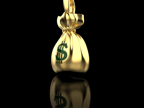 Pendentif Moneybag mod&egrave;le 665 Modèles 3D en vedette