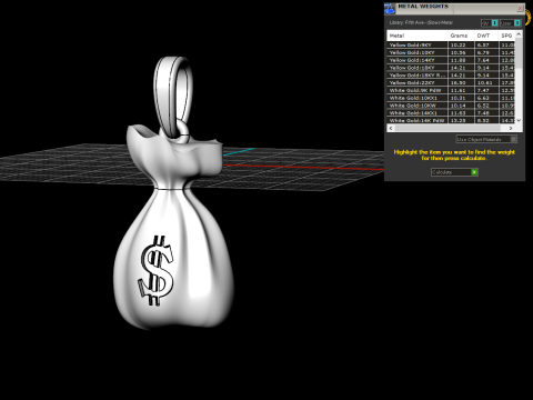 Pendentif Moneybag mod&egrave;le 665 Modèles 3D en vedette