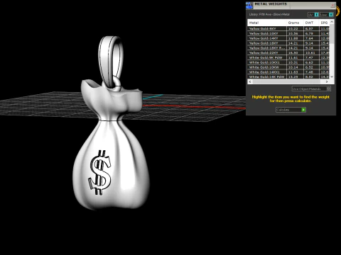 Moneybag pendant model 665 3D Print Model