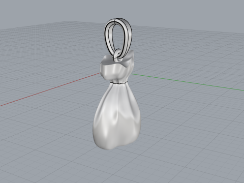 Pendentif Moneybag mod&egrave;le 665 Modèles 3D en vedette