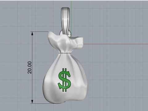 Moneybag pendant model 665 3D Print Model
