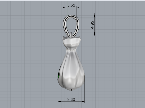 Pendentif Moneybag mod&egrave;le 665 Modèles 3D en vedette