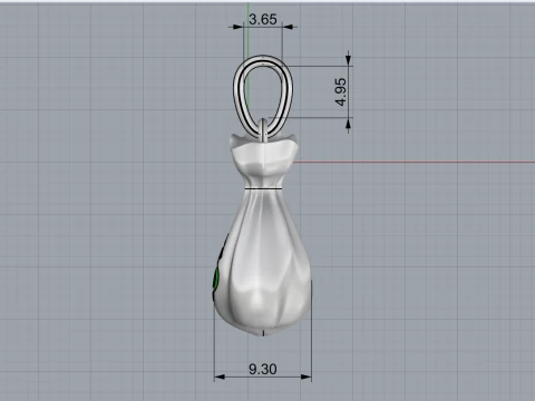 Moneybag pendant model 665 3D Print Model