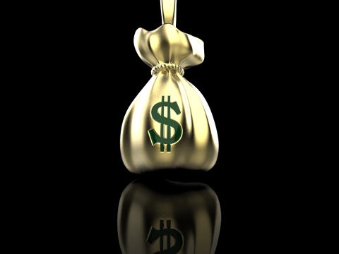 Pendentif Moneybag mod&egrave;le 665 Modèles 3D en vedette