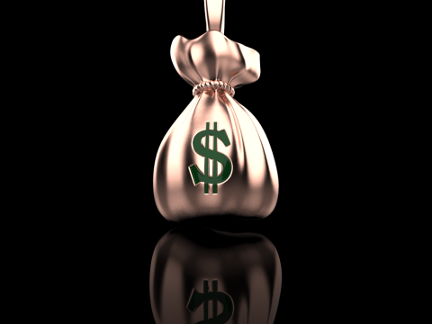 Pendentif Moneybag mod&egrave;le 665 Modèles 3D en vedette