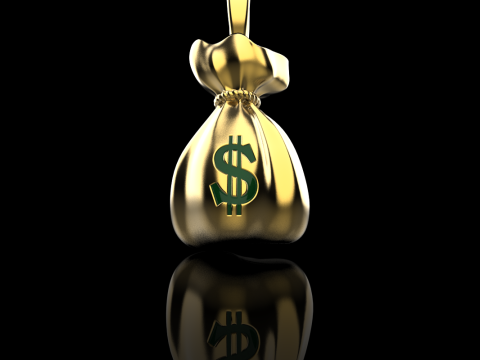 Pendentif Moneybag mod&egrave;le 665 Modèles 3D en vedette