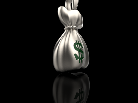 Pendentif Moneybag mod&egrave;le 665 Modèles 3D en vedette