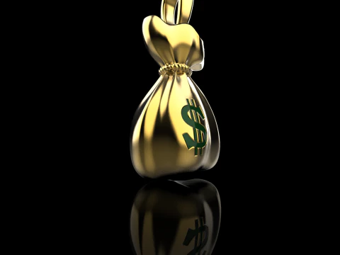 Moneybag pendant model 665 3D Print Model
