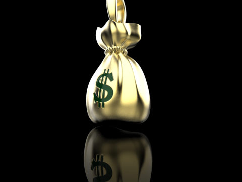 Pendentif Moneybag mod&egrave;le 665 Modèles 3D en vedette