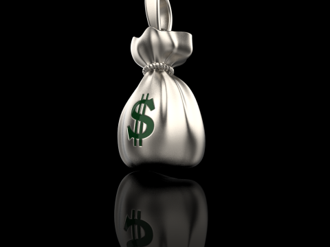 Pendentif Moneybag mod&egrave;le 665 Modèles 3D en vedette