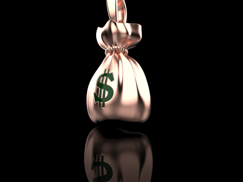 Pendentif Moneybag mod&egrave;le 665 Modèles 3D en vedette