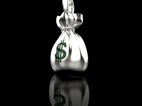 Pendentif Moneybag mod&egrave;le 665 Modèles 3D en vedette