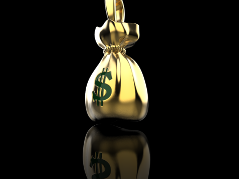 Pendentif Moneybag mod&egrave;le 665 Modèles 3D en vedette