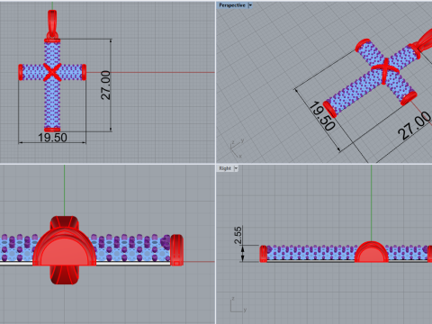 Cruz modelo 664 Modelo de impresión 3D