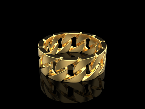 Cuban chain ring model 663 3D Print Model