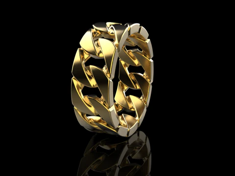 Cuban chain ring model 663 3D Print Model