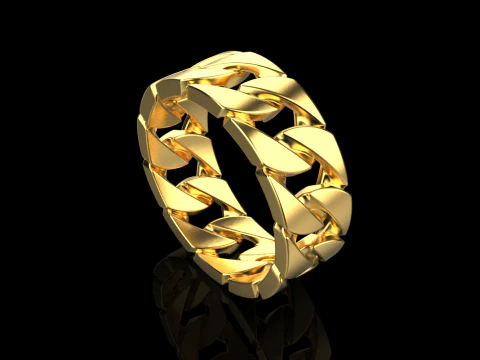Cuban chain ring model 663 3D Print Model