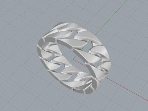 Cuban chain ring model 663 3D Print Model