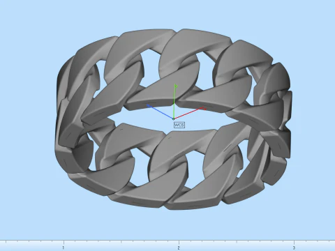 Cuban chain ring model 663 3D Print Model