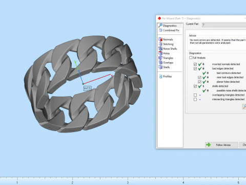 Cuban chain ring model 663 3D Print Model