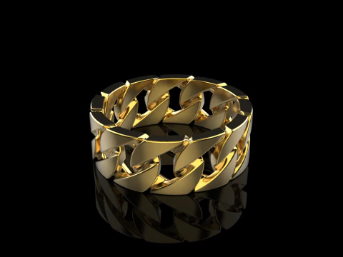 Cuban chain ring model 663 3D Print Model