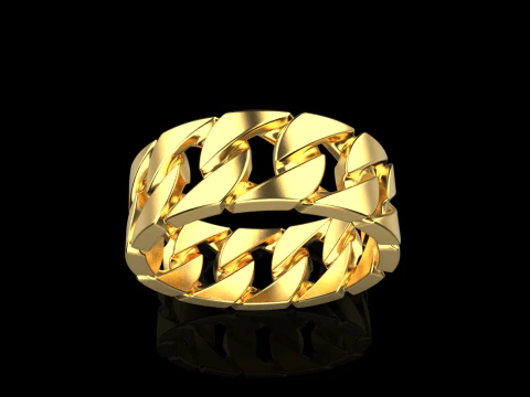 Cuban chain ring model 663 3D Print Model